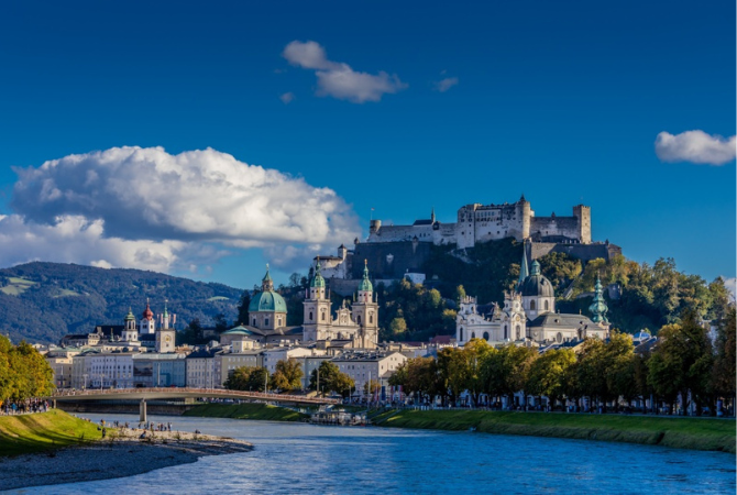 06/22湖區小鎮自由活動→音樂之都—薩爾斯堡→莫札特故居→莫札特廣場→ 薩爾斯堡要塞纜車→霍亨薩爾斯堡要塞 →高塔景觀餐廳