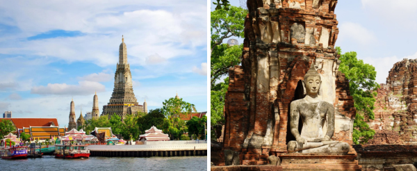 04/12 搭乘巴士前往大城世界遺產(瑪哈泰寺+帕席桑碧寺+帕蒙空博碧大皇宮+最大室外臥佛)→搭乘遊船返回曼谷+自助式午餐(沿途欣賞昭拍耶河景色和沿岸知名景點)→曼谷最強百貨公司ICON SIAM→GINGER FARM 泰北人氣米其林餐廳
