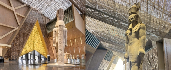 大埃及博物館Grand Egyptian Museum (圖坦卡門黃金面具) → 國內航班飛亞斯文 (夜泊亞斯文五星瑞享酒店、不搭乘克難老舊夜鋪火車)