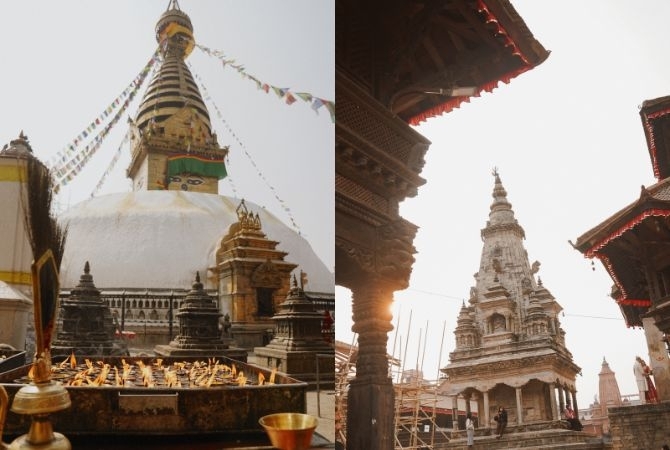 波卡拉 - (國內段班機) - 加德滿都 - 帕坦王宮廣場和Swayambhunath（猴廟）